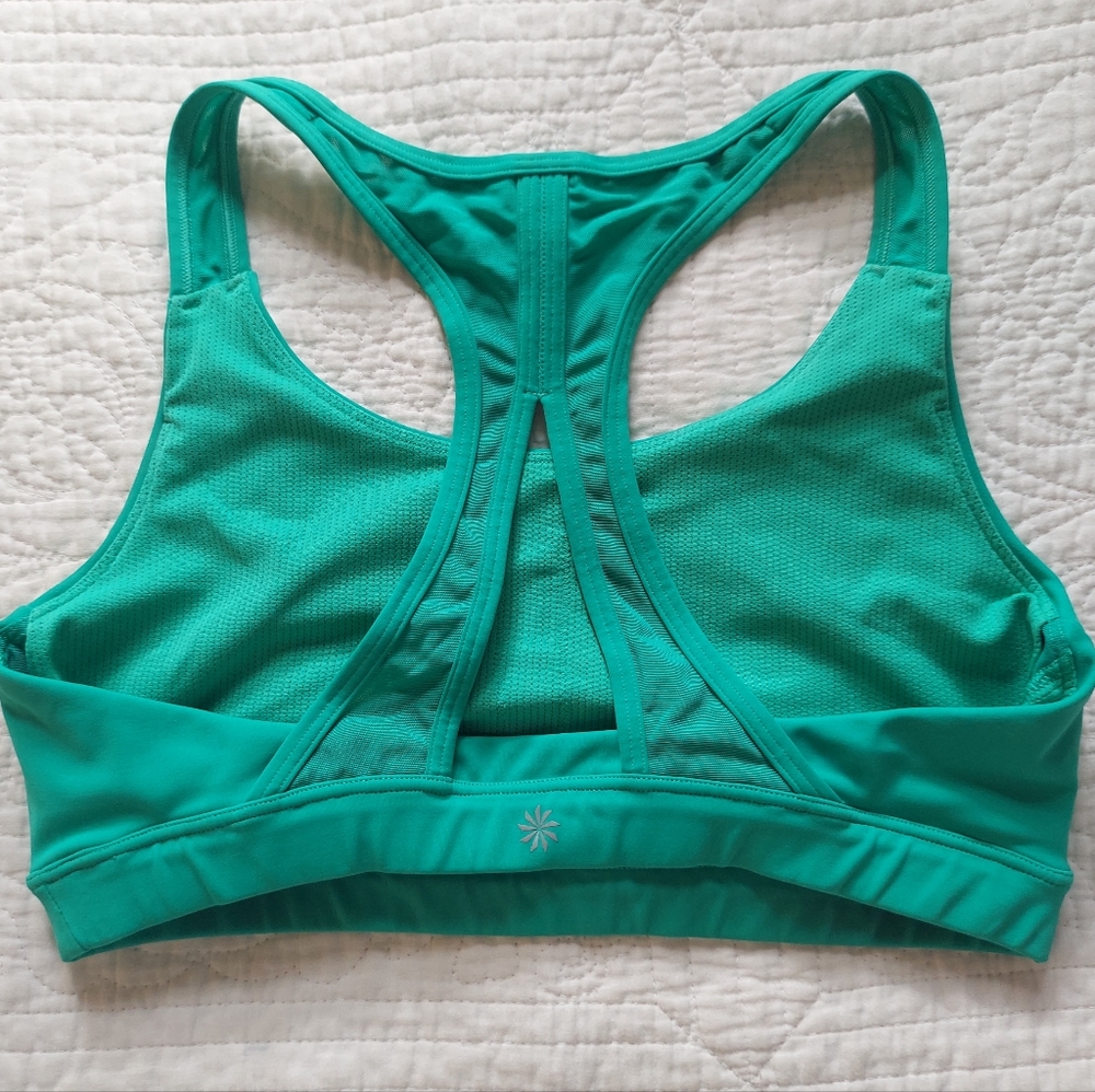 Athleta Racerback Sports Bra In GREEN - Picture 2 of 6